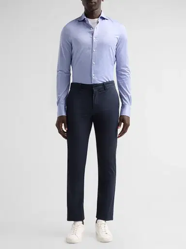 Isaia Men's Jersey Long-Sleeve Shirt - Blue - Size 18.5 | Thumbnail 2 Isaia Men's Jersey Long-Sleeve Shirt - Blue - Size 18.5 | Thumbnail 2