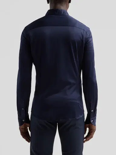Isaia Men's Jersey Long-Sleeve Shirt - Navy - Size 17 | Thumbnail 3 Isaia Men's Jersey Long-Sleeve Shirt - Navy - Size 17 | Thumbnail 3