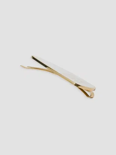 Miu Miu Women's Enameled Metal Hair Clip - White Gold | Thumbnail 4 Miu Miu Women's Enameled Metal Hair Clip - White Gold | Thumbnail 4