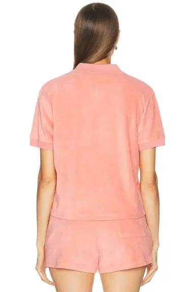Sporty & Rich Signature Logo Terry Polo Top | Thumbnail 3 Sporty & Rich Signature Logo Terry Polo Top | Thumbnail 3