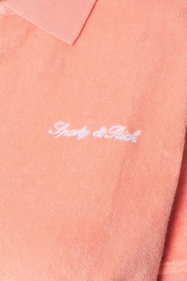Sporty & Rich Signature Logo Terry Polo Top | Thumbnail 5 Sporty & Rich Signature Logo Terry Polo Top | Thumbnail 5