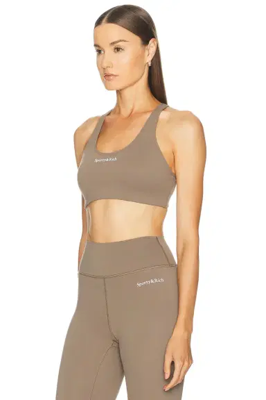 Sporty & Rich Serif Logo Sports Bra | Thumbnail 2 Sporty & Rich Serif Logo Sports Bra | Thumbnail 2