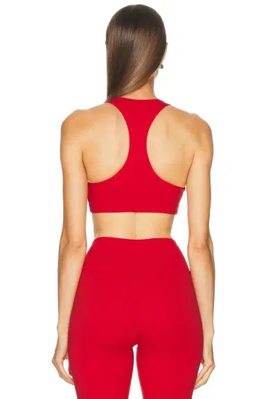 Sporty & Rich Signature Logo V-neck Sports Bra | Thumbnail 3 Sporty & Rich Signature Logo V-neck Sports Bra | Thumbnail 3
