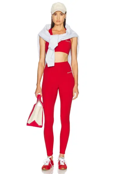 Sporty & Rich Signature Logo V-neck Sports Bra | Thumbnail 4 Sporty & Rich Signature Logo V-neck Sports Bra | Thumbnail 4