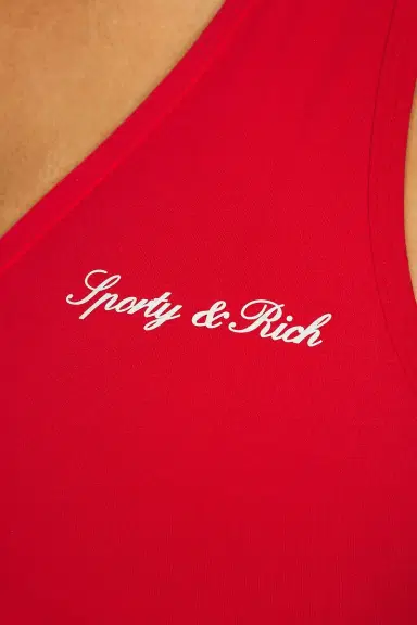 Sporty & Rich Signature Logo V-neck Sports Bra | Thumbnail 5 Sporty & Rich Signature Logo V-neck Sports Bra | Thumbnail 5