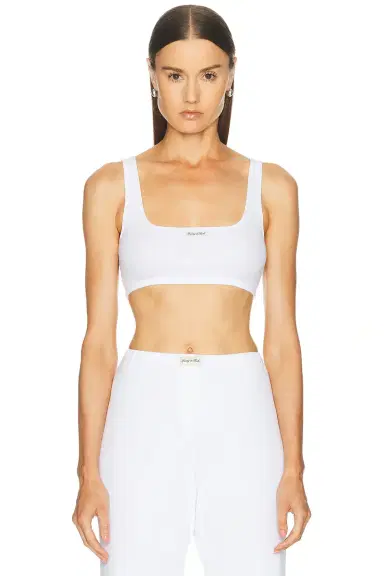 Sporty & Rich Signature Logo Ribbed Bralette | Thumbnail 1 Sporty & Rich Signature Logo Ribbed Bralette | Thumbnail 1