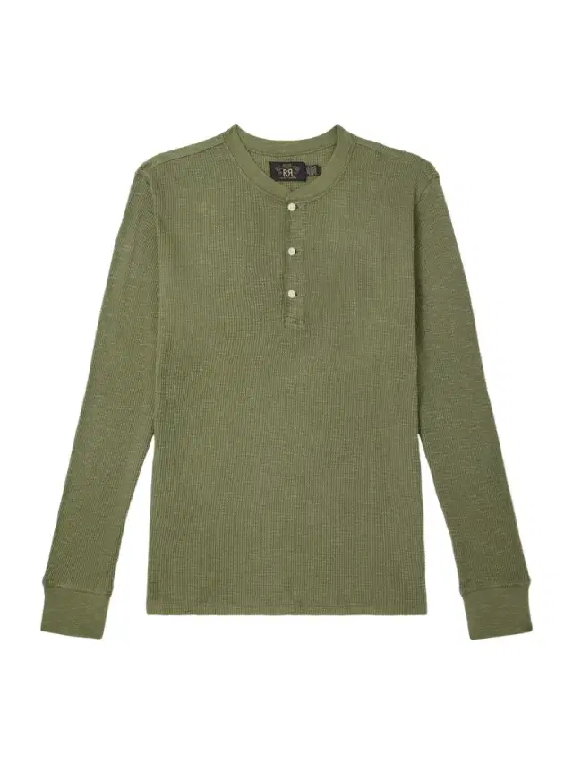 Waffle-Knit Cotton-Jersey Henley T-Shirt - Men Waffle-Knit Cotton-Jersey Henley T-Shirt - Men
