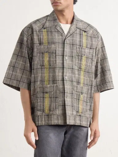 KAPITAL Glen Embroidered Checked Linen and Cotton-Blend Shirt - Men | Thumbnail 3 KAPITAL Glen Embroidered Checked Linen and Cotton-Blend Shirt - Men | Thumbnail 3