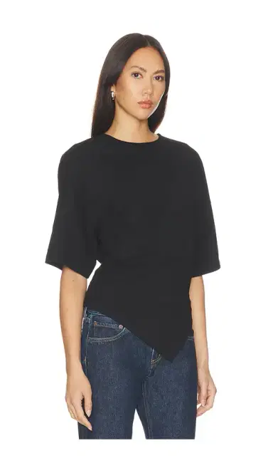 Enza Costa Supima Structured Jersey Assymetrical Tee | Thumbnail 2 Enza Costa Supima Structured Jersey Assymetrical Tee | Thumbnail 2