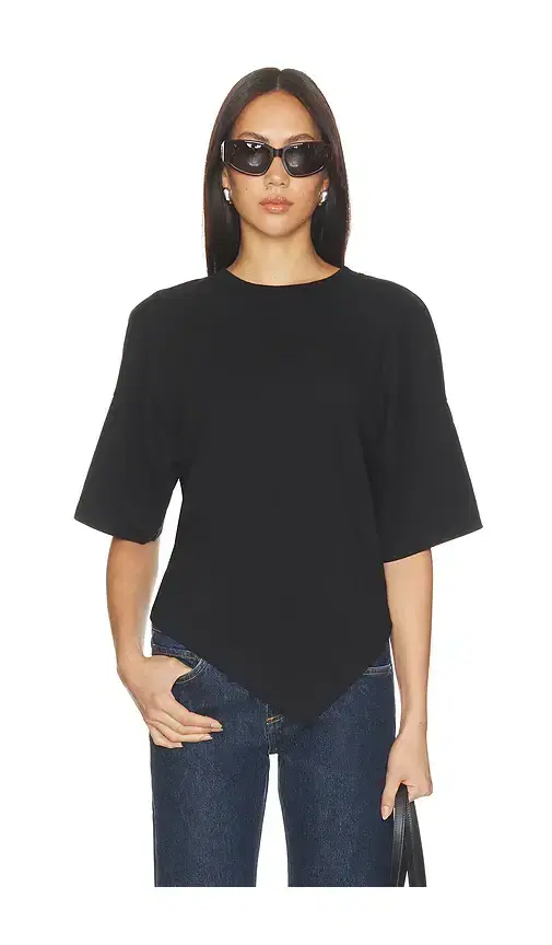 Supima Structured Jersey Assymetrical Tee Supima Structured Jersey Assymetrical Tee