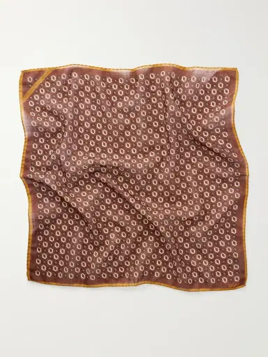 Zegna Printed Wool Pocket Square - Men | Thumbnail 3 Zegna Printed Wool Pocket Square - Men | Thumbnail 3