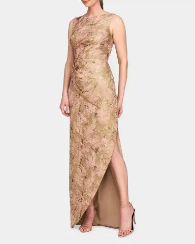 Kay Unger New York Felix Metallic Abstract Jacquard Column Gown | Thumbnail 7 Kay Unger New York Felix Metallic Abstract Jacquard Column Gown | Thumbnail 7