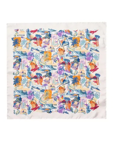 Eton Men's Postcard Vacation Silk Pocket Square | Thumbnail 3 Eton Men's Postcard Vacation Silk Pocket Square | Thumbnail 3
