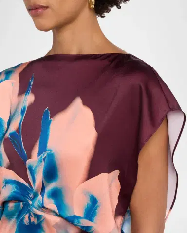 MISA Los Angeles Avri Floral Satin Midi Dress | Thumbnail 5 MISA Los Angeles Avri Floral Satin Midi Dress | Thumbnail 5