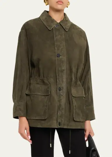 Arma Maeve Drawstring Lambskin Suede Jacket | Thumbnail 4 Arma Maeve Drawstring Lambskin Suede Jacket | Thumbnail 4