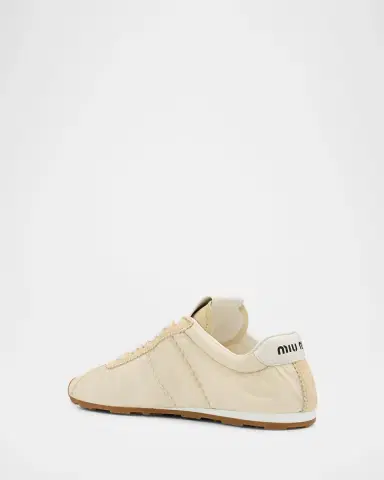 Miu Miu Low-Top Nylon & Suede Sneakers | Thumbnail 4 Miu Miu Low-Top Nylon & Suede Sneakers | Thumbnail 4