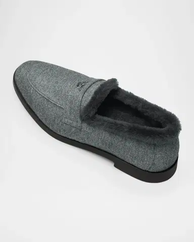 Bougeotte Aspen Flannel Shearling-Lined Loafers | Thumbnail 2 Bougeotte Aspen Flannel Shearling-Lined Loafers | Thumbnail 2