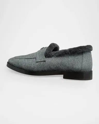 Bougeotte Aspen Flannel Shearling-Lined Loafers | Thumbnail 4 Bougeotte Aspen Flannel Shearling-Lined Loafers | Thumbnail 4