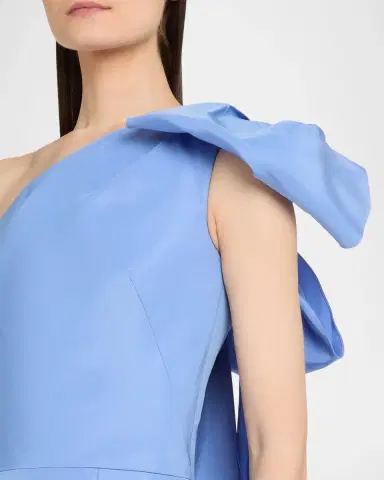 Oscar de la Renta One-Shoulder Bow Column Gown | Thumbnail 5 Oscar de la Renta One-Shoulder Bow Column Gown | Thumbnail 5