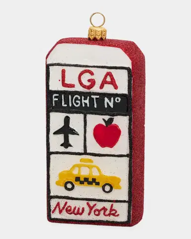 Joy To The World Collectibles Glass NYC Luggage Tag Ornament | Thumbnail 2 Joy To The World Collectibles Glass NYC Luggage Tag Ornament | Thumbnail 2