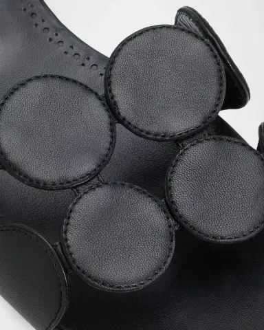 Manolo Blahnik Circle-Cut Leather Flat Slide Sandals | Thumbnail 3 Manolo Blahnik Circle-Cut Leather Flat Slide Sandals | Thumbnail 3