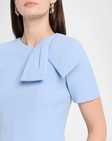 Roland Mouret Short-Sleeve Paneled Bow Midi Dress | Thumbnail 5 Roland Mouret Short-Sleeve Paneled Bow Midi Dress | Thumbnail 5