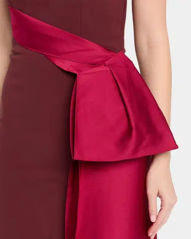 Roland Mouret Strapless Draped Satin Bow Column Gown | Thumbnail 5 Roland Mouret Strapless Draped Satin Bow Column Gown | Thumbnail 5