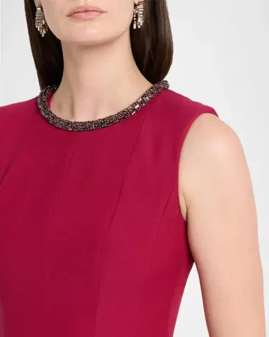 Roland Mouret Crystal Collar Sleeveless Full Midi Dress | Thumbnail 5 Roland Mouret Crystal Collar Sleeveless Full Midi Dress | Thumbnail 5