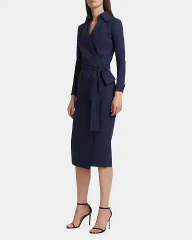 Chiara Boni La Petite Robe Kamala Shirt-Collar Jersey Wrap Dress | Thumbnail 2 Chiara Boni La Petite Robe Kamala Shirt-Collar Jersey Wrap Dress | Thumbnail 2