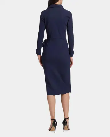 Chiara Boni La Petite Robe Kamala Shirt-Collar Jersey Wrap Dress | Thumbnail 3 Chiara Boni La Petite Robe Kamala Shirt-Collar Jersey Wrap Dress | Thumbnail 3