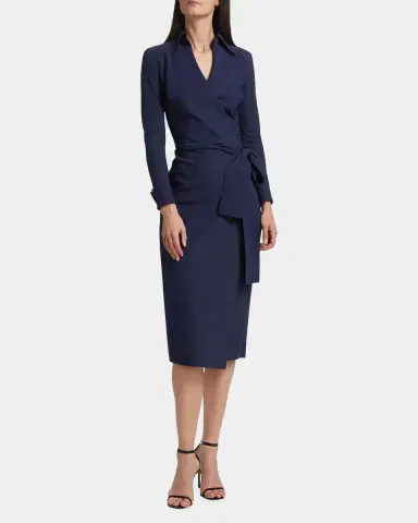 Chiara Boni La Petite Robe Kamala Shirt-Collar Jersey Wrap Dress | Thumbnail 4 Chiara Boni La Petite Robe Kamala Shirt-Collar Jersey Wrap Dress | Thumbnail 4