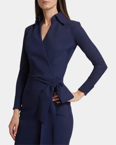 Chiara Boni La Petite Robe Kamala Shirt-Collar Jersey Wrap Dress | Thumbnail 5 Chiara Boni La Petite Robe Kamala Shirt-Collar Jersey Wrap Dress | Thumbnail 5
