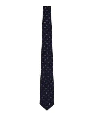 Emporio Armani Men's Geometric Box Jacquard Silk Tie | Thumbnail 1 Emporio Armani Men's Geometric Box Jacquard Silk Tie | Thumbnail 1
