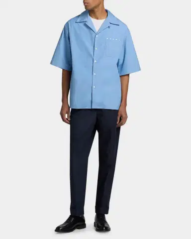 Marni Men's Cotton Poplin Bowling Shirt | Thumbnail 2 Marni Men's Cotton Poplin Bowling Shirt | Thumbnail 2
