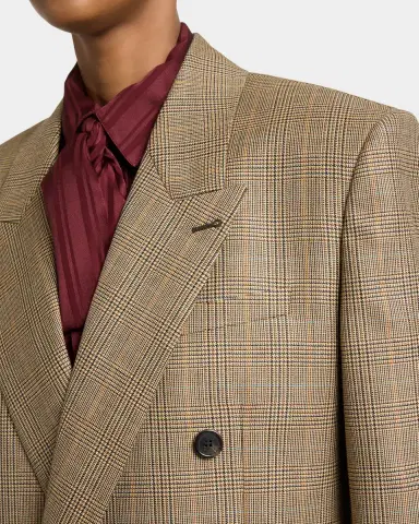Saint Laurent Double-Breasted Prince of Wales Jacket | Thumbnail 5 Saint Laurent Double-Breasted Prince of Wales Jacket | Thumbnail 5