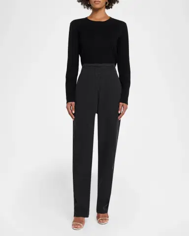 The Row Bayou Cotton Toile Barrel-Leg Pants | Thumbnail 2 The Row Bayou Cotton Toile Barrel-Leg Pants | Thumbnail 2