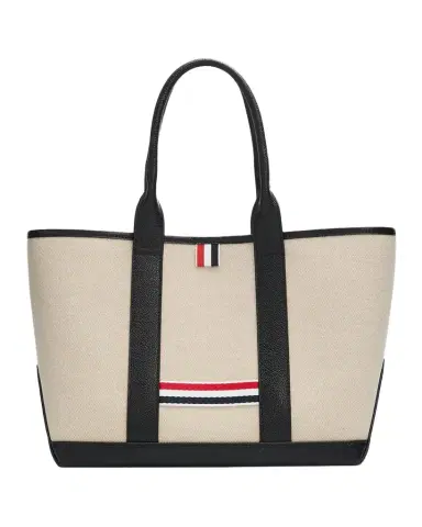 Thom Browne Small Logo Cotton Tote Bag | Thumbnail 1 Thom Browne Small Logo Cotton Tote Bag | Thumbnail 1