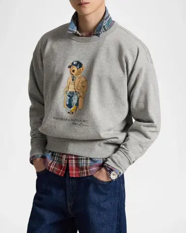 Polo Ralph Lauren Men's Vintage Fit Polo Bear Fleece Sweatshirt | Thumbnail 4 Polo Ralph Lauren Men's Vintage Fit Polo Bear Fleece Sweatshirt | Thumbnail 4