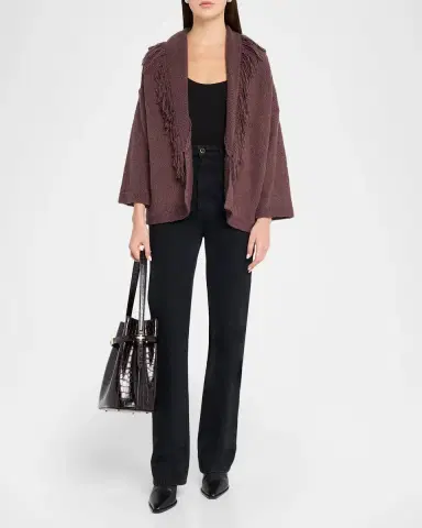 Autumn Cashmere Fringe-Trim Cotton Knit Cardigan | Thumbnail 2 Autumn Cashmere Fringe-Trim Cotton Knit Cardigan | Thumbnail 2