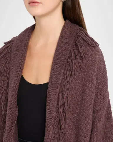 Autumn Cashmere Fringe-Trim Cotton Knit Cardigan | Thumbnail 5 Autumn Cashmere Fringe-Trim Cotton Knit Cardigan | Thumbnail 5