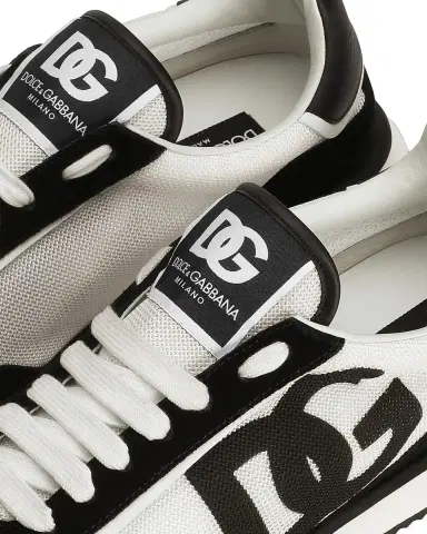 Dolce & Gabbana Men's Mixed-Material DG Cushion Sneakers | Thumbnail 4 Dolce & Gabbana Men's Mixed-Material DG Cushion Sneakers | Thumbnail 4