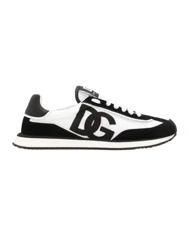 Dolce & Gabbana Men's Mixed-Material DG Cushion Sneakers | Thumbnail 1 Dolce & Gabbana Men's Mixed-Material DG Cushion Sneakers | Thumbnail 1