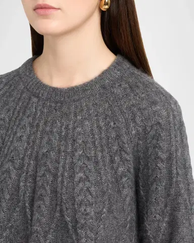 Autumn Cashmere Cashmere Crewneck Cable-Knit Sweater | Thumbnail 5 Autumn Cashmere Cashmere Crewneck Cable-Knit Sweater | Thumbnail 5