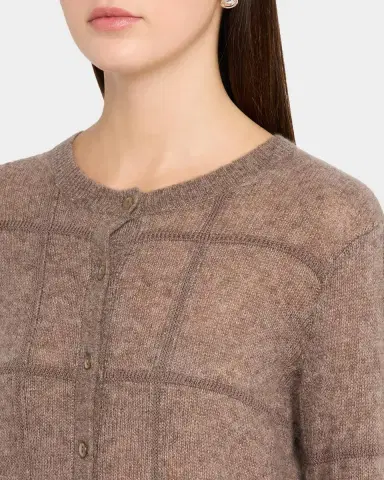 Autumn Cashmere Cashmere Windowpane Crewneck Cardigan | Thumbnail 5 Autumn Cashmere Cashmere Windowpane Crewneck Cardigan | Thumbnail 5