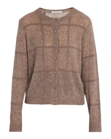 Autumn Cashmere Cashmere Windowpane Crewneck Cardigan | Thumbnail 1 Autumn Cashmere Cashmere Windowpane Crewneck Cardigan | Thumbnail 1