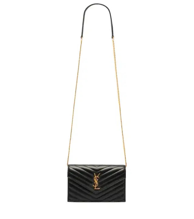 Cassandre matelassé envelope leather wallet on chain Cassandre matelassé envelope leather wallet on chain
