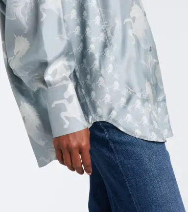Stella McCartney Printed silk satin shirt | Thumbnail 3 Stella McCartney Printed silk satin shirt | Thumbnail 3