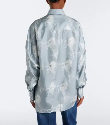 Stella McCartney Printed silk satin shirt | Thumbnail 4 Stella McCartney Printed silk satin shirt | Thumbnail 4