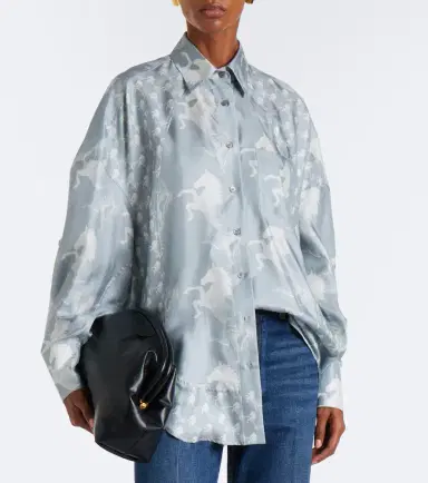 Stella McCartney Printed silk satin shirt | Thumbnail 6 Stella McCartney Printed silk satin shirt | Thumbnail 6