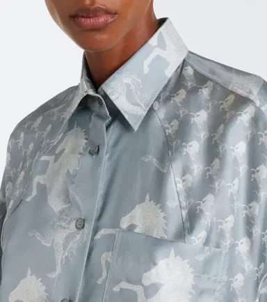 Stella McCartney Printed silk satin shirt | Thumbnail 7 Stella McCartney Printed silk satin shirt | Thumbnail 7